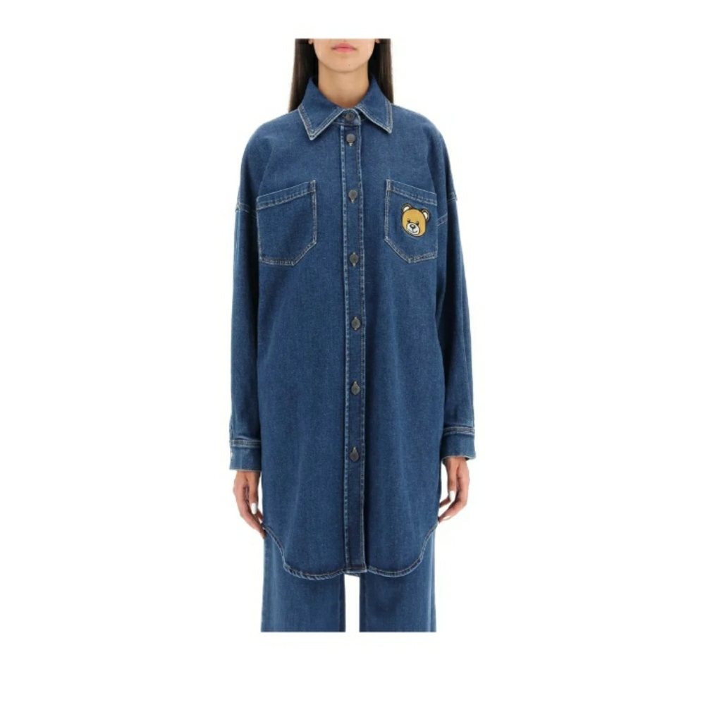 MOSCHINO womens denim oversized overshirt size 6